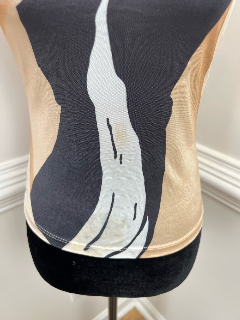 VTG Versus Versace 90s Abstract Colorblock Mock Neck Tank Top Ittierre IT 38 XS - Picture 6 of 10